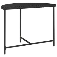 vidaXL Garden Table | Black | Poly rattan, Powder-coated steel | 100x50 cm 3