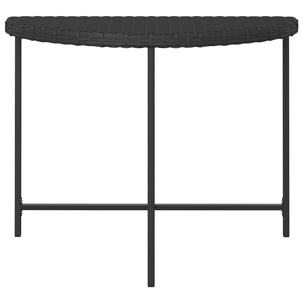 vidaXL Garden Table | Black | Poly rattan, Powder-coated steel | 100x50 cm 4