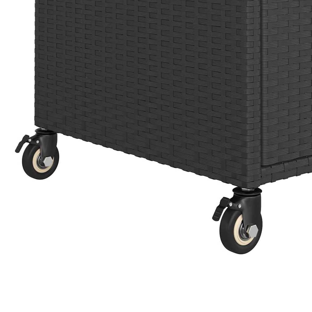 Bar Cart with Drawer 100x45x97 cm Poly Rattan Black