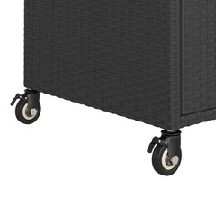 Bar Cart with Drawer 100x45x97 cm Poly Rattan Black