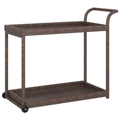 Bar Cart 100x45x83 cm Poly Rattan Brown
