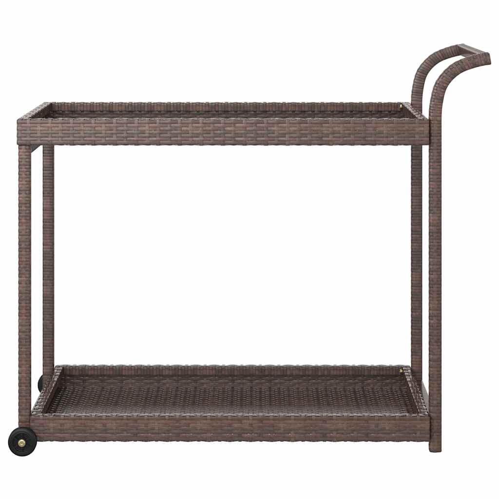 Bar Cart 100x45x83 cm Poly Rattan Brown