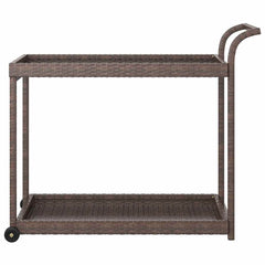 Bar Cart 100x45x83 cm Poly Rattan Brown