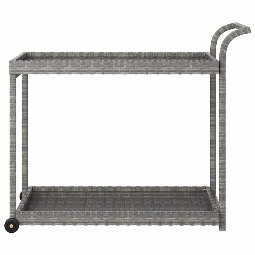 Bar Cart 100x45x83 cm Poly Rattan Grey