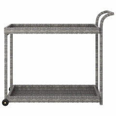 Bar Cart 100x45x83 cm Poly Rattan Grey