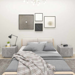 vidaXL Bedside Cabinet | Concrete Grey | Engineered Wood | Compact 1