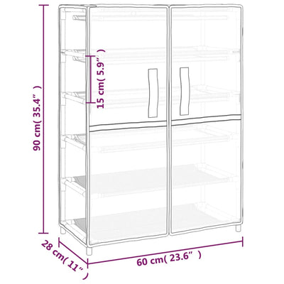 Shoe Cabinet Cream 60x28x90 cm Fabric