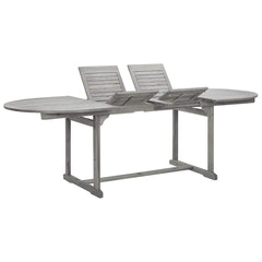 Garden Dining Table (120-170)x80x75 Solid Acacia Wood 240 cm 100 cm Oval