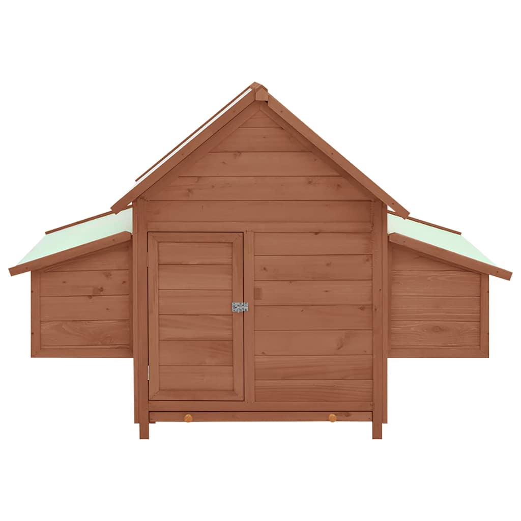 Chicken Coop 150x96x110 cm Solid Firwood Mocha and white