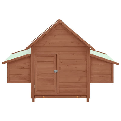 Chicken Coop Mocha and White 152x96x110 cm Solid Firwood