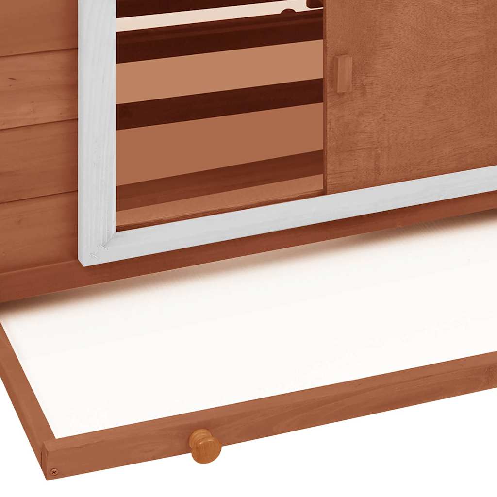 Chicken Coop 150x96x110 cm Solid Firwood Mocha and white