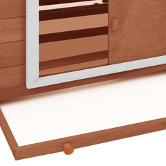 Chicken Coop 150x96x110 cm Solid Firwood Mocha and white