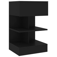 808650 vidaXL Bedside Cabinet Black 40x35x65 cm Engineered Wood 2