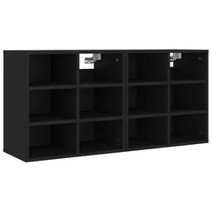vidaXL Shoe Cabinets 2 pcs Black 52,5x30x50 cm 4
