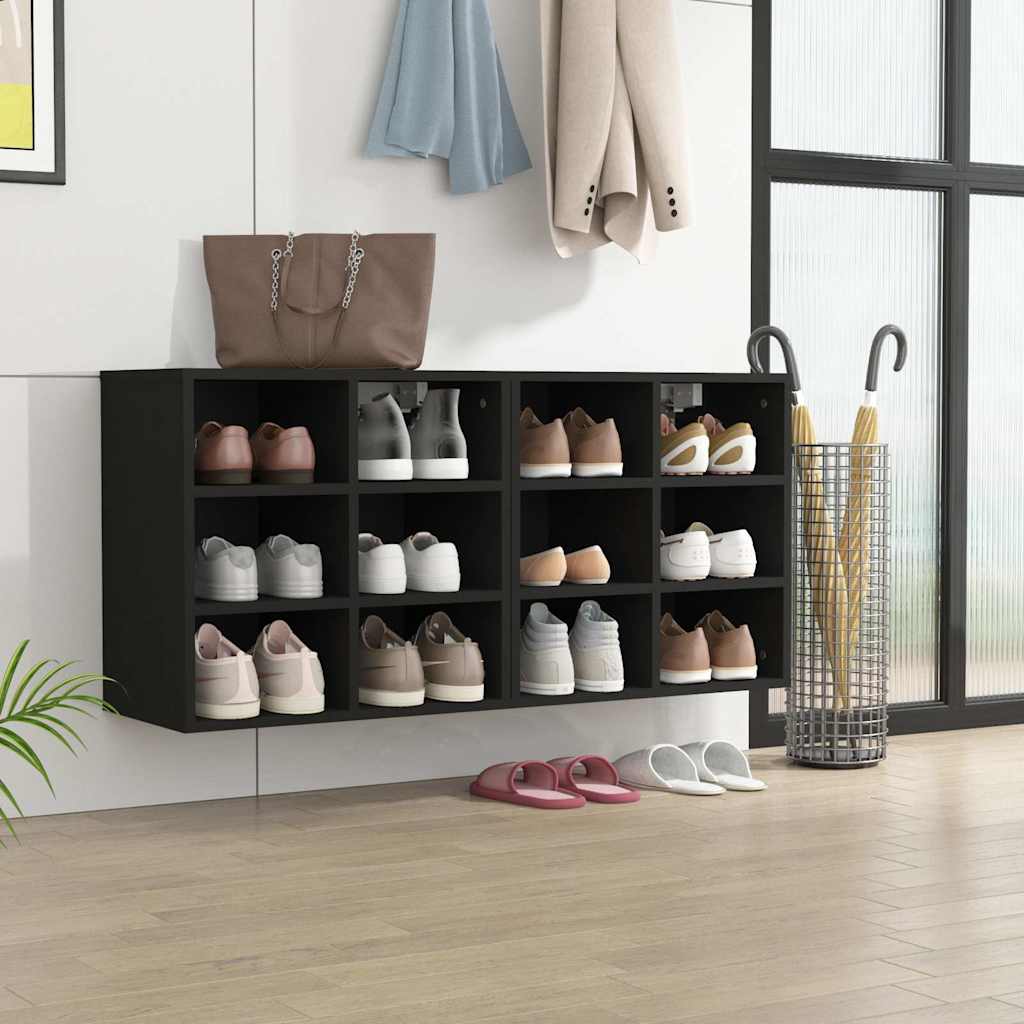 vidaXL Shoe Cabinets 2 pcs Black 52,5x30x50 cm 1