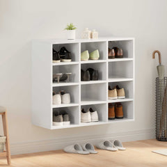 vidaXL Shoe Cabinet 77.5 x 30 x 67 cm Engineered Wood White 1
