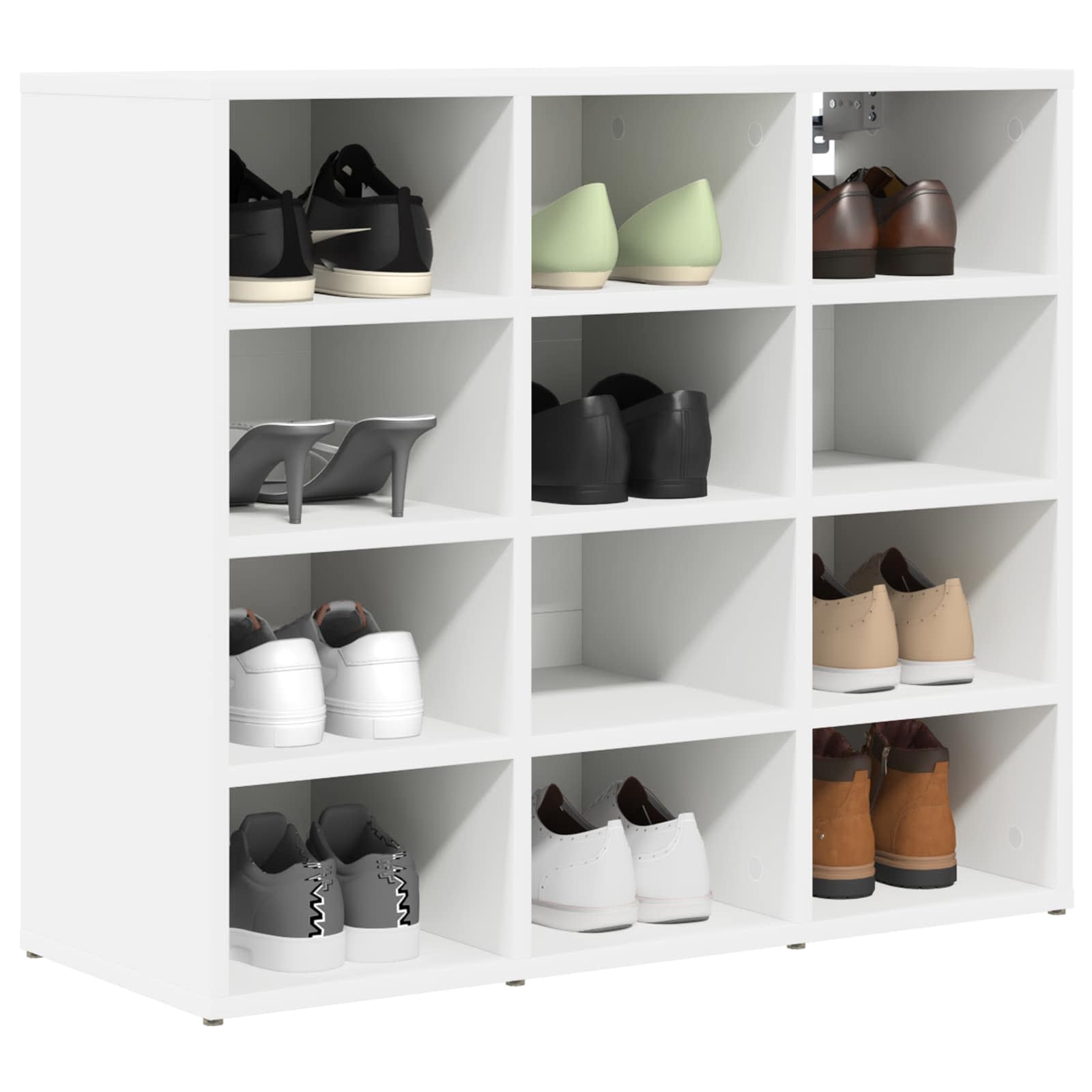 vidaXL Shoe Cabinet 77.5 x 30 x 67 cm Engineered Wood White 3