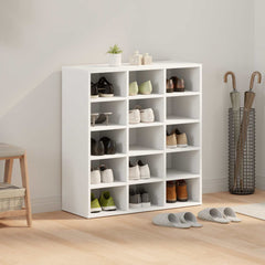 vidaXL Shoe Cabinet 77.5 x 30 x 83.5 cm Engineered Wood White 4