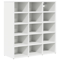 vidaXL Shoe Cabinet 77.5 x 30 x 83.5 cm Engineered Wood White 2