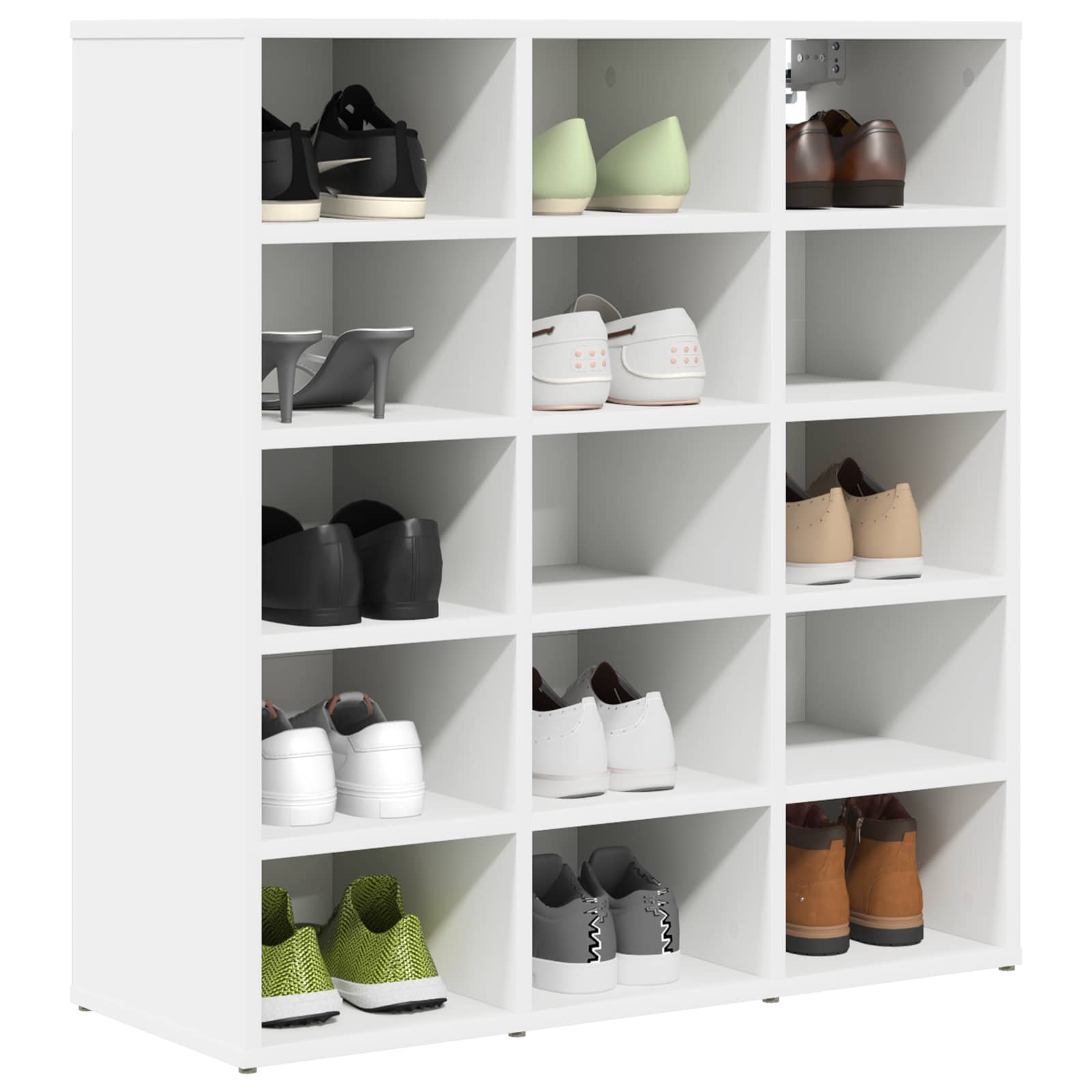 vidaXL Shoe Cabinet 77.5 x 30 x 83.5 cm Engineered Wood White 3