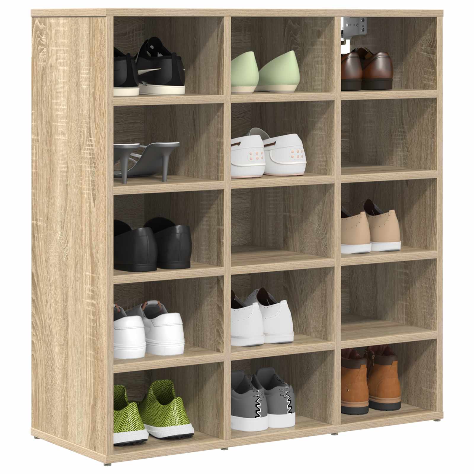 vidaXL Shoe Cabinet 77.5 x 30 x 83.5 cm Engineered Wood Sonoma Oak 3