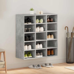 vidaXL Shoe Cabinet 77.5 x 30 x 83.5 cm Engineered Wood Concrete grey 1