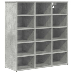 vidaXL Shoe Cabinet 77.5 x 30 x 83.5 cm Engineered Wood Concrete grey 2