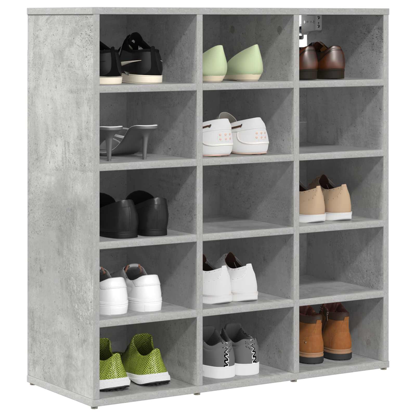 vidaXL Shoe Cabinet 77.5 x 30 x 83.5 cm Engineered Wood Concrete grey 3