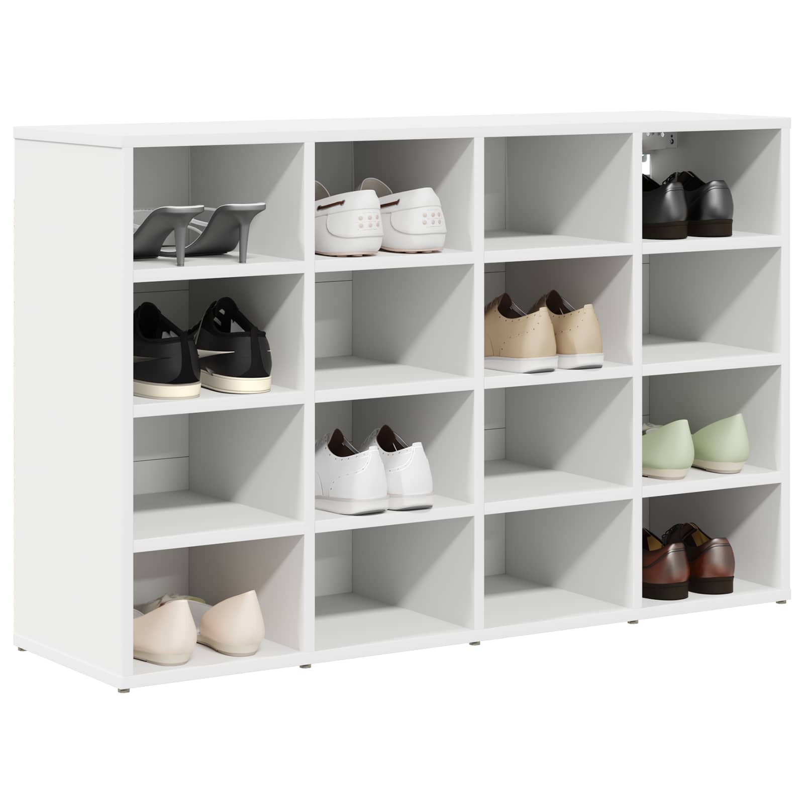 vidaXL Shoe Cabinet 103 x 30 x 67 cm Engineered Wood White 3
