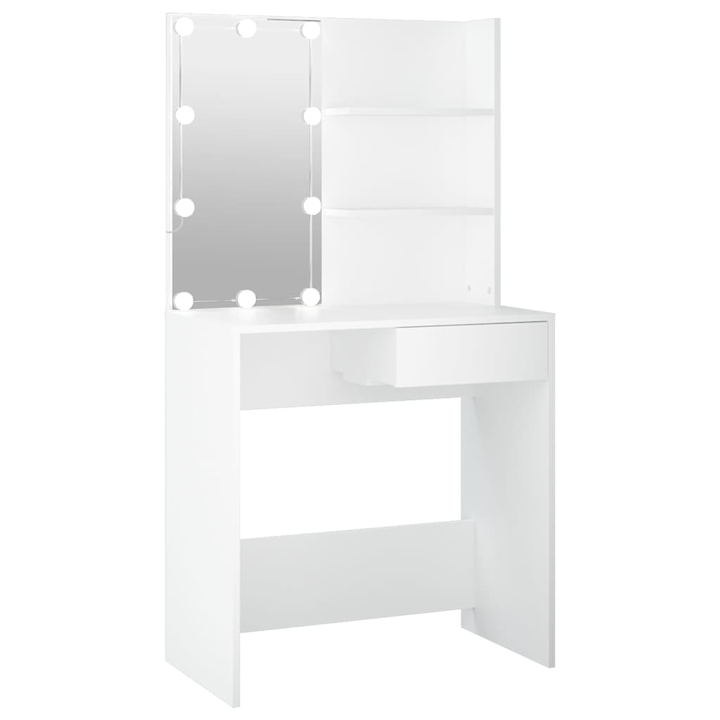 Dressing Table with LED 74,5x40x141 cm White