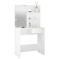 vidaXL Dressing Table with LED White 74.5x40x141 cm 3