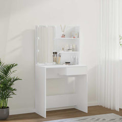 vidaXL Dressing Table with LED White 74.5x40x141 cm 5