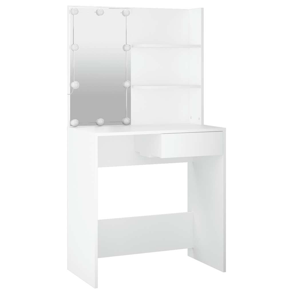 vidaXL Dressing Table with LED White 74.5x40x141 cm 6