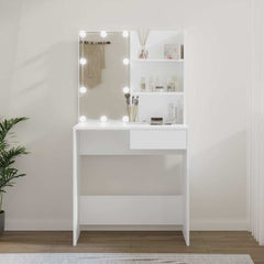 vidaXL Dressing Table with LED White 74.5x40x141 cm 1
