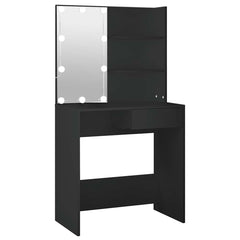 vidaXL Dressing Table with LED Black 74.5x40x141 cm 2