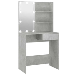vidaXL Dressing Table with LED Concrete Grey 74.5x40x141 cm 2