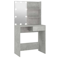 Dressing Table with LED 74,5x40x141 cm Concrete grey