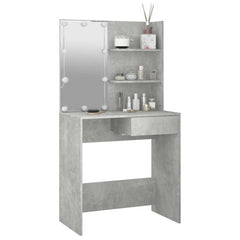 vidaXL Dressing Table with LED Concrete Grey 74.5x40x141 cm 3