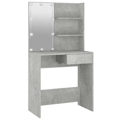 vidaXL Dressing Table with LED Concrete Grey 74.5x40x141 cm 6