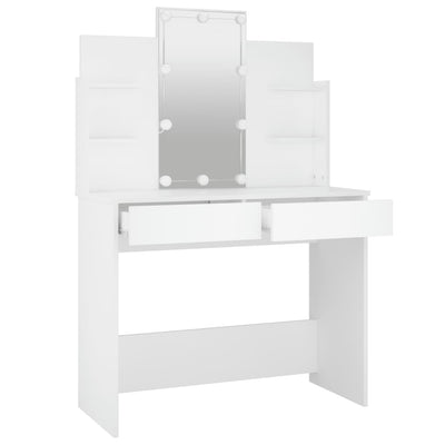 Dressing Table with LED White 96x40x142 cm