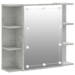 vidaXL Mirror Cabinet with LED Concrete Grey 70x16.5x60 cm 2