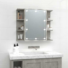 vidaXL Mirror Cabinet with LED Concrete Grey 70x16.5x60 cm 1