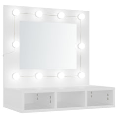 vidaXL Mirror Cabinet with LED White 60x31.5x62 cm 2