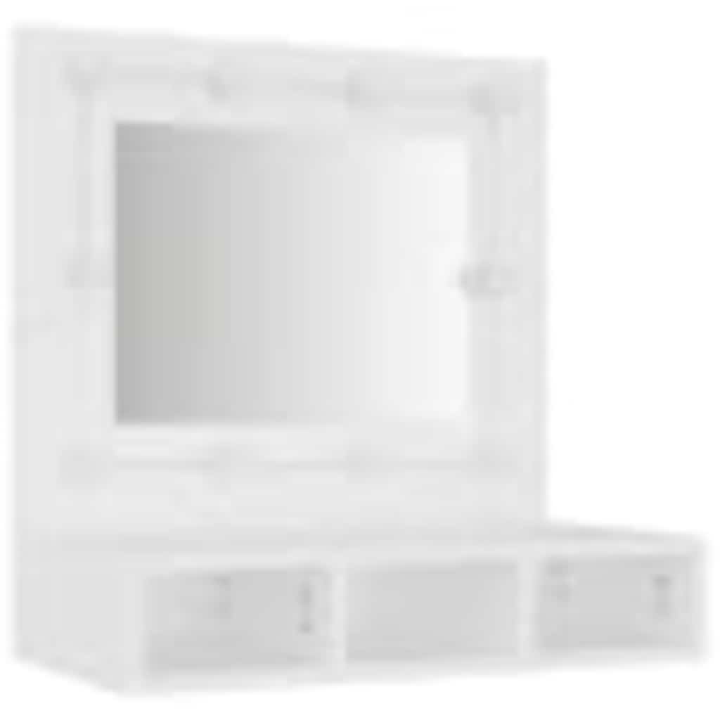 vidaXL Mirror Cabinet with LED White 60x31.5x62 cm 4