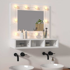 vidaXL Mirror Cabinet with LED White 60x31.5x62 cm 1