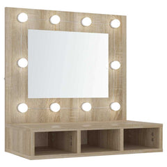 vidaXL Mirror Cabinet with LED Sonoma Oak 60x31.5x62 cm 2