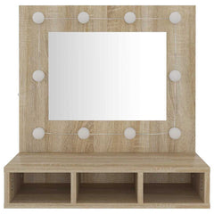 vidaXL Mirror Cabinet with LED Sonoma Oak 60x31.5x62 cm 5