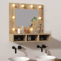 vidaXL Mirror Cabinet with LED Sonoma Oak 60x31.5x62 cm 1