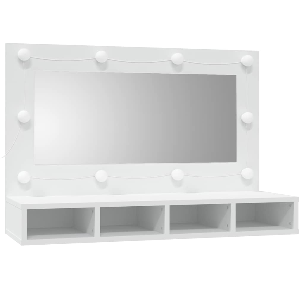 vidaXL Mirror Cabinet with LED White 90x31.5x62 cm 3