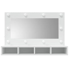vidaXL Mirror Cabinet with LED White 90x31.5x62 cm 4